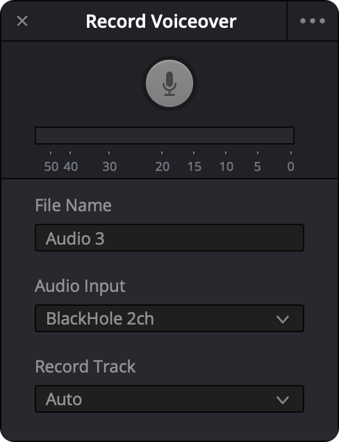 DaVinci Resolve Voiceover Tool